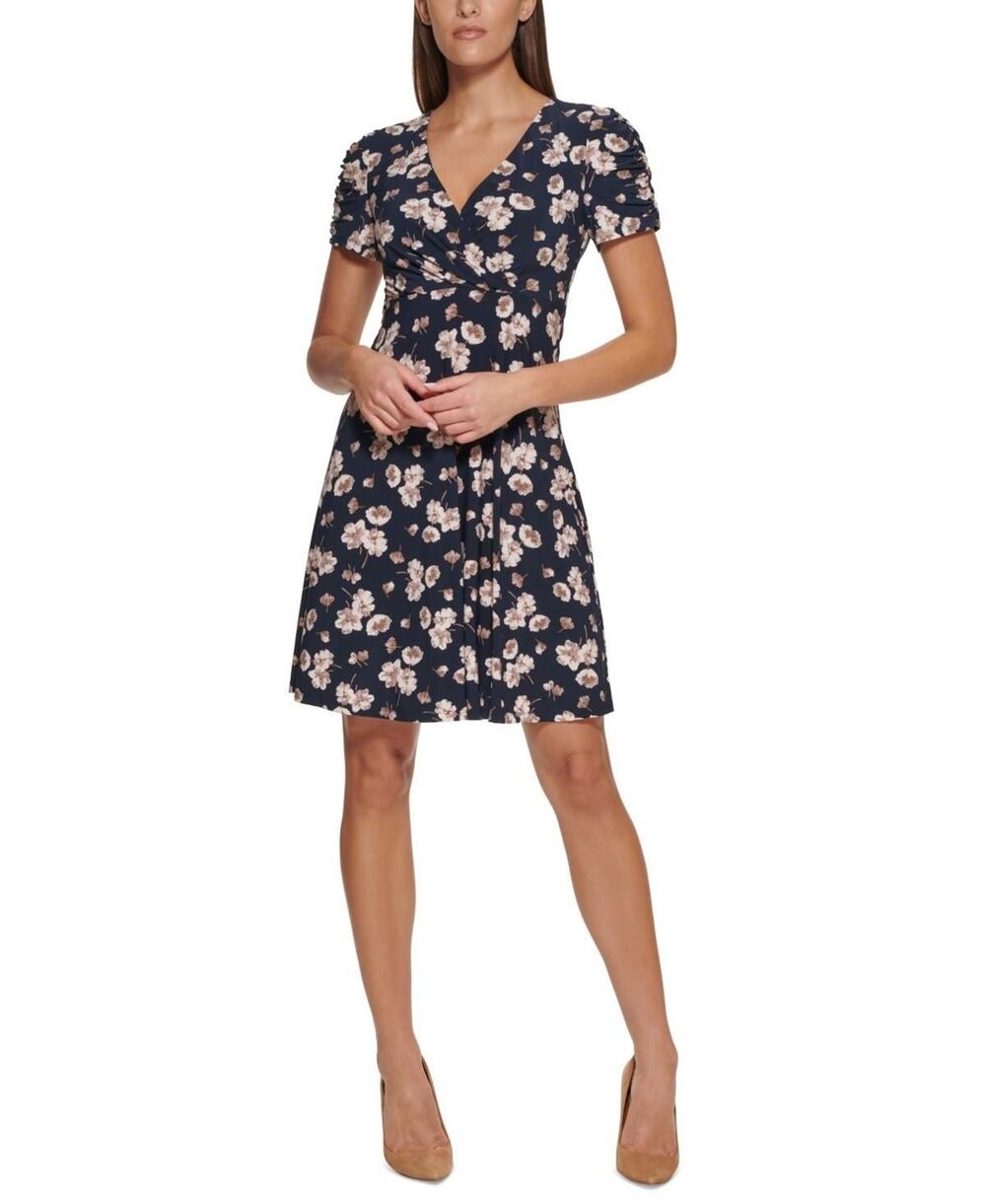 Tommy Hilfiger Women's Printed Fit & Flare Dress - Hot Pink